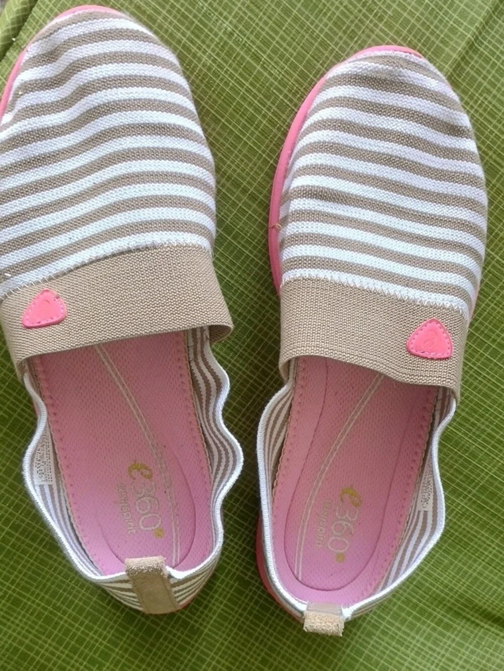 Striped Pink Slip-On Women’s Sneakers